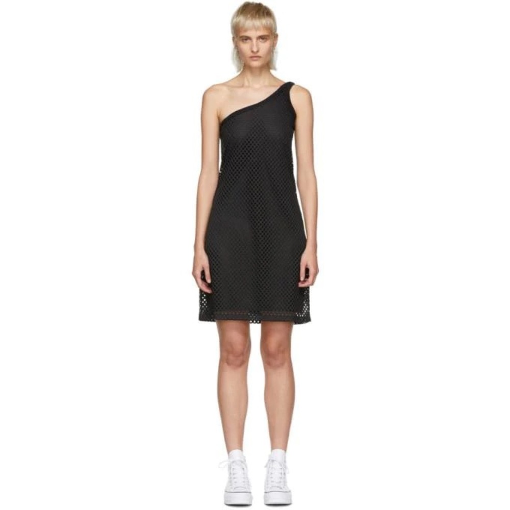 Open Ceremony Black Mesh One Shoulder Dress